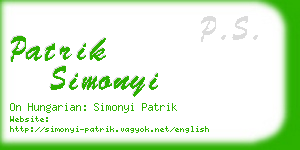 patrik simonyi business card